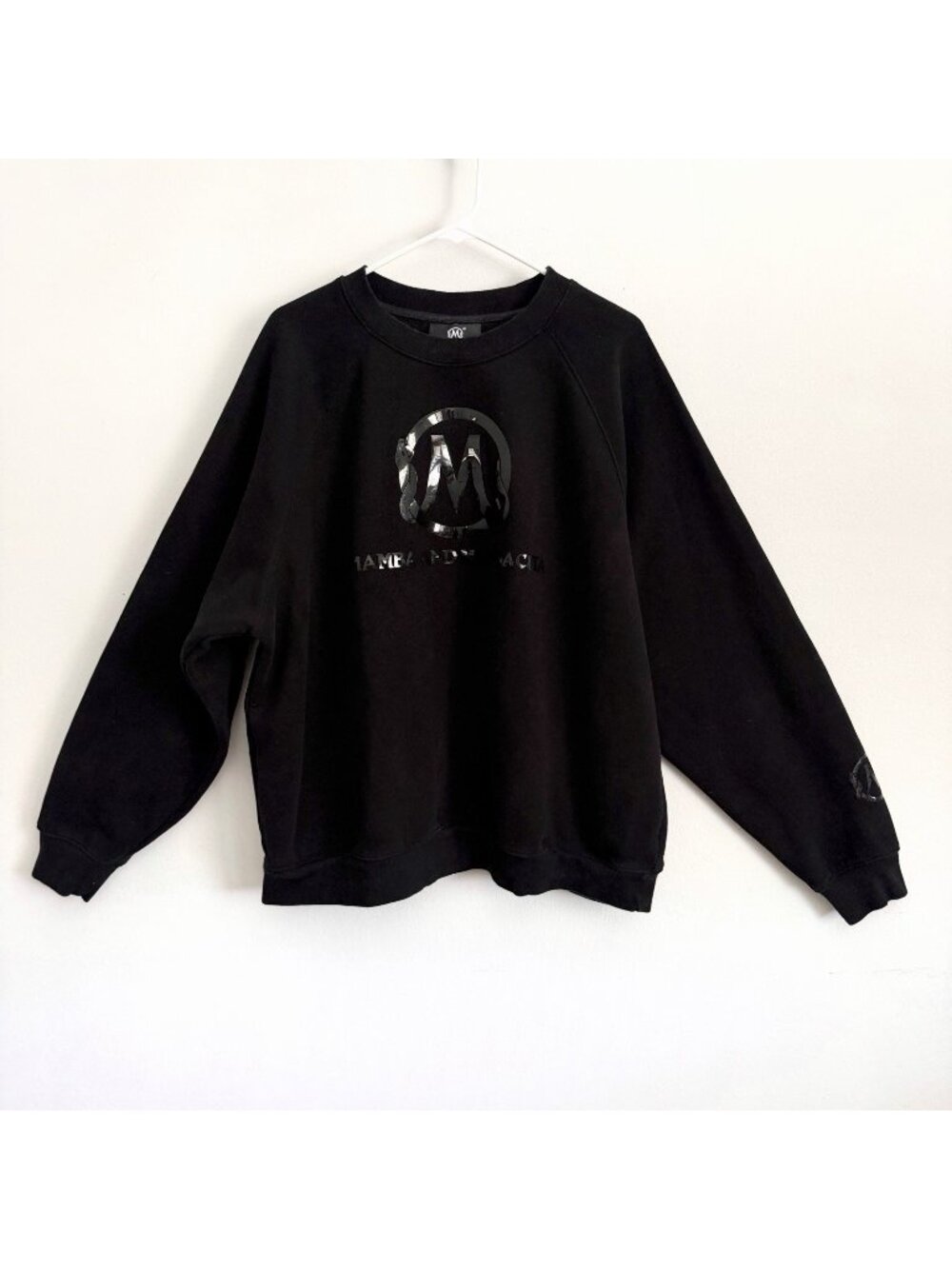 Mamba and Mambacita Blackout Kobe Bryant Black Reflective Logo Sweatshirt Large